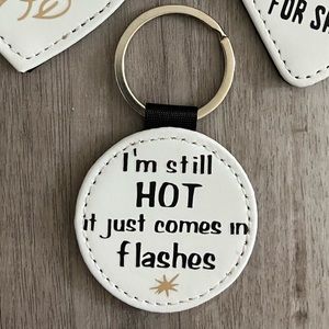 Hot flashes Key Chain white and black